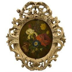 FRAMES - John Finlay (Late 19th century): Still Life of Flowers, oil on canvas laid on pan...