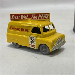 Lesney - three die-cast Matchbox series models comprising no.6 Quarry Truck in yellow, Moko Lesney no.28 Bedford S Compressor Truck in yellow, and no.42 Bedford CA Evening News Truck no.42; in original boxes (3) 