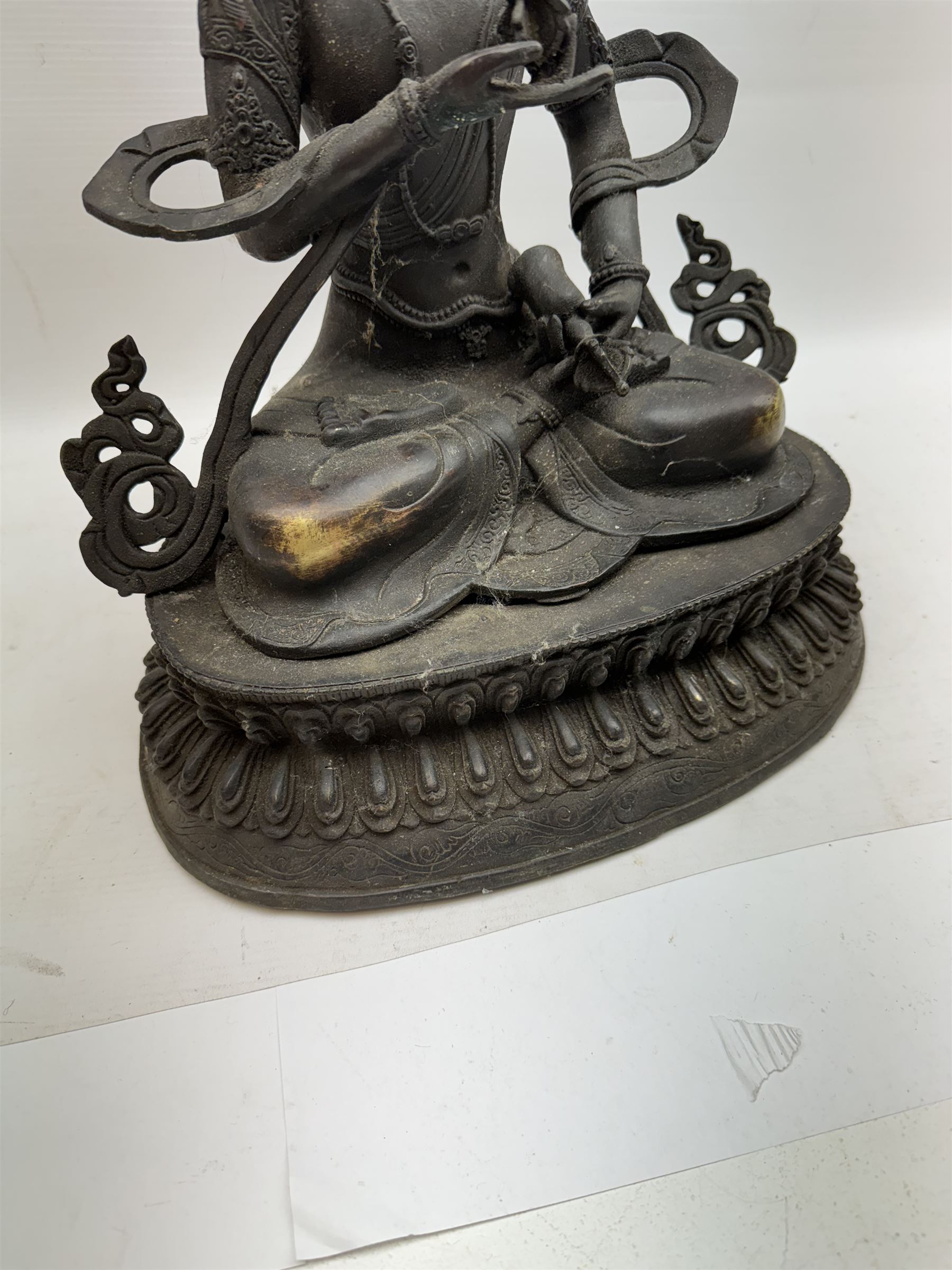 Tibetan bronzed figure of a seated Tara, H44cm