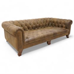 Alexander & James - large and deep hardwood-framed Chesterfield sofa, upholstered in butto...