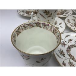 Russian Lomonosov cup and saucer set for six in Golden Branch patter