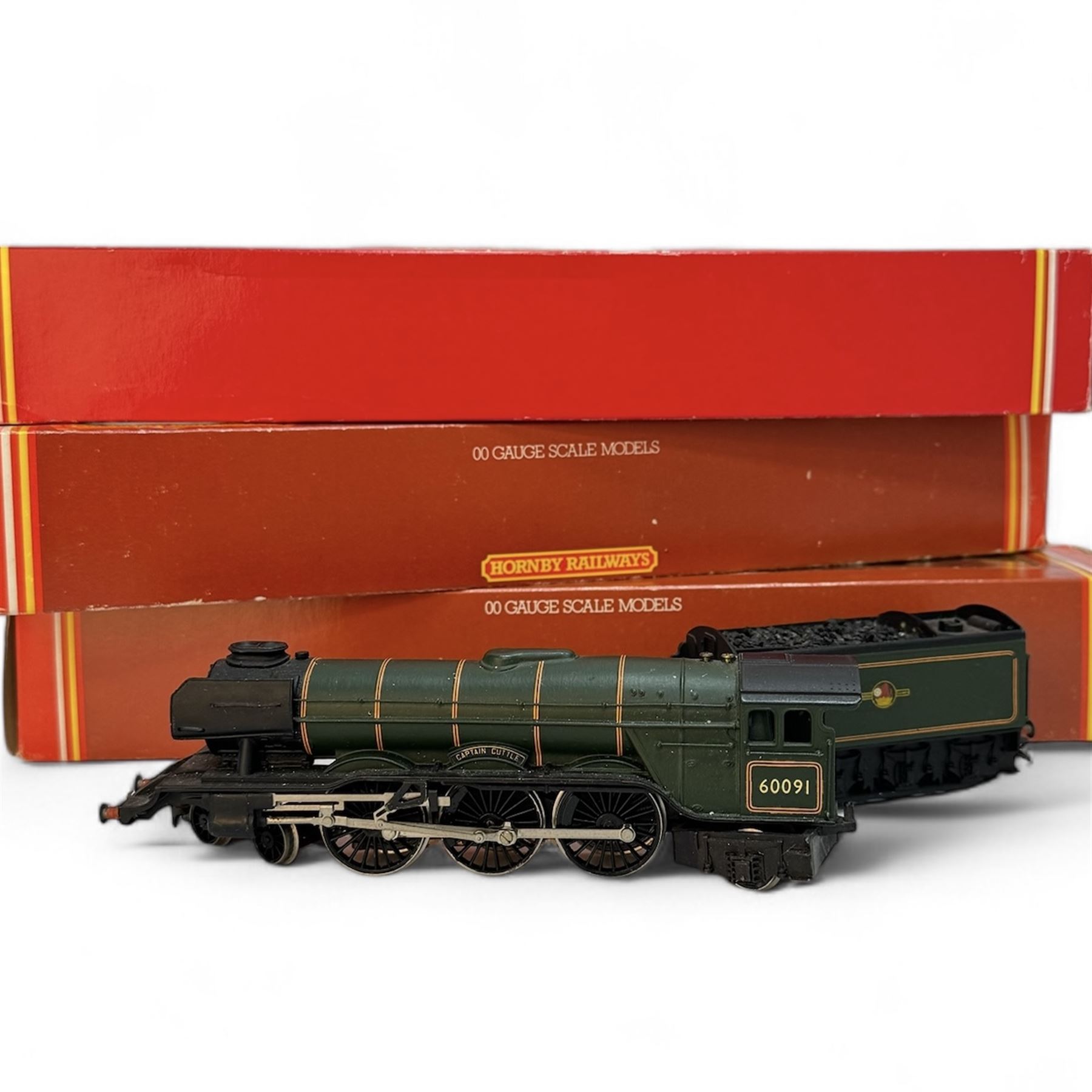 Four Hornby '00' gauge locomotives, comprising two R080 BR Class 8P 4-6-2 examples, one original Princess Elizabeth locomotive no. 46201, the other reworked as The Princess Royal no. 46200, R138 BR Princess Royal Class 4-6-2 Princess Helena Victoria locomotive no. 46208 and Class A3 4-6-2 Captain Cuttle locomotive no. 60091, all boxed 