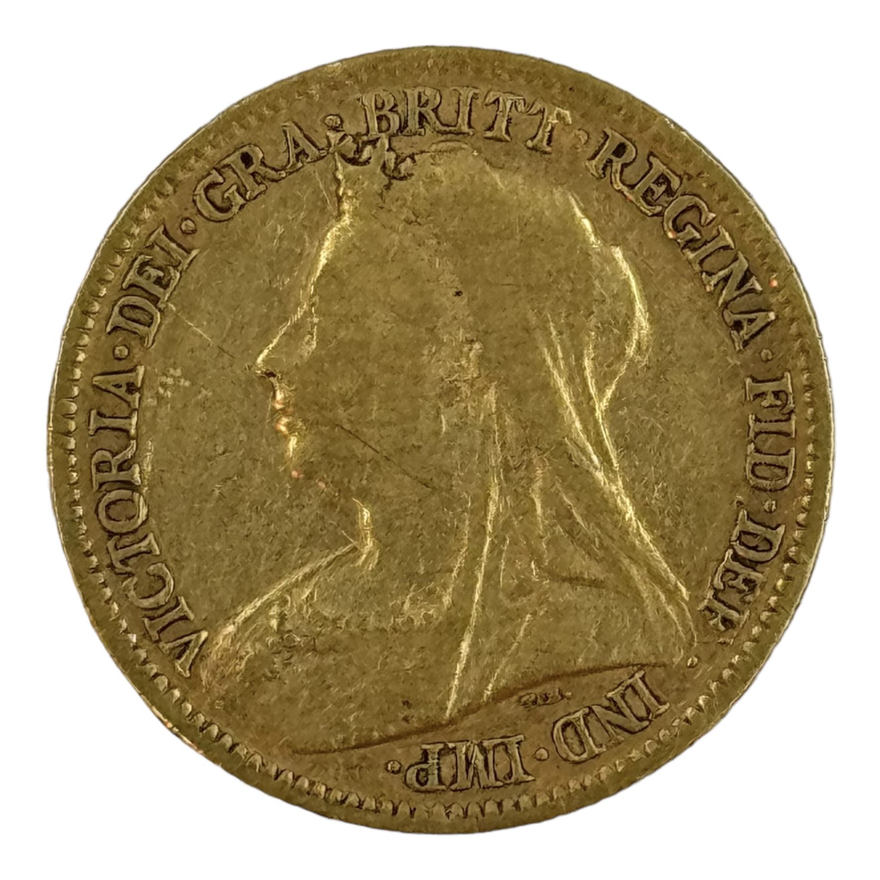 Queen Victoria 1900 gold half sovereign coin