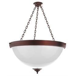 Apollo Lighting - pair of 'Senator' drop pendant hemi-sphere light fittings - new and unassembled 