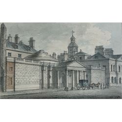 Edward Dayes (British 1763-1804): 'Dover House - Whitehall', watercolour signed with initials and dated 1780, 8cm x 13cm