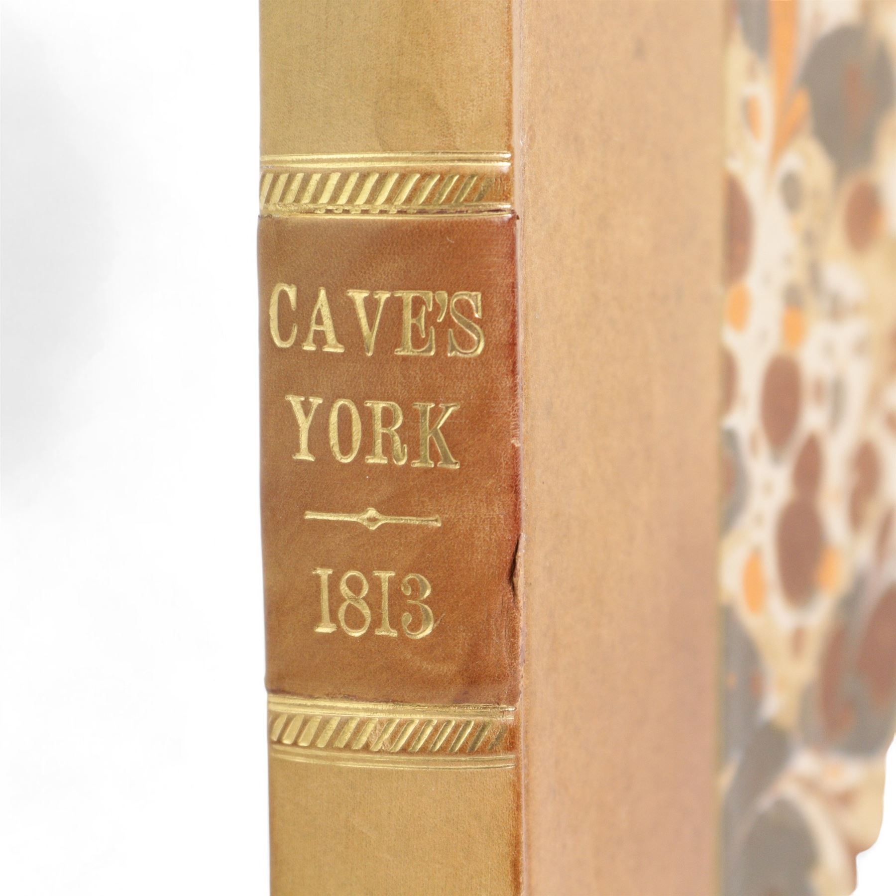 Cave, H - 'Antiquities of York' drawn and etched by H Cave, published by R Ackermann 101 Strand 1813, additional etched title 'Picturesque Buildings in York...... 40 engraved plates, rebound half calf