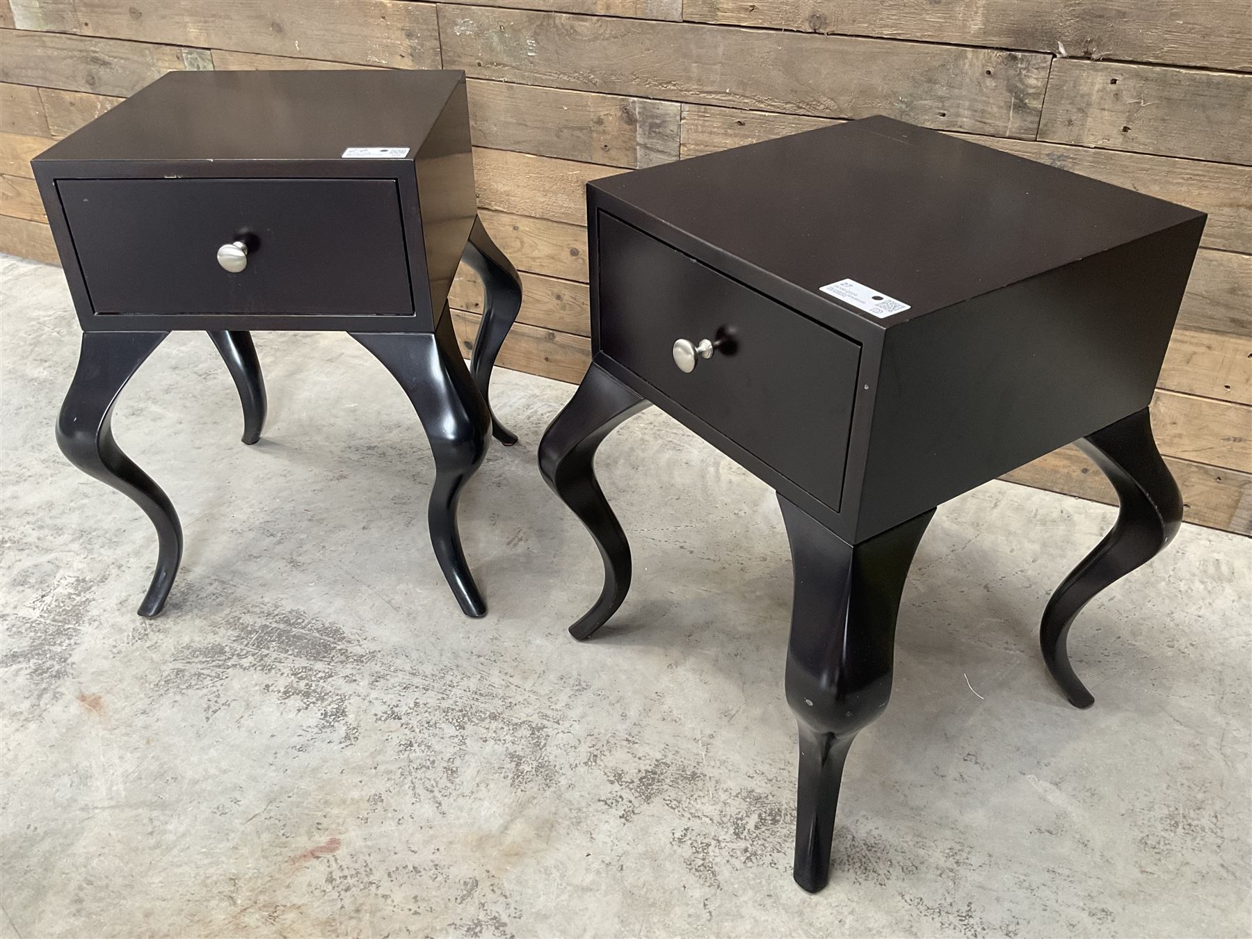 Pair of rosewood finish bedside chests