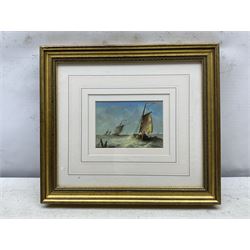 Ronald Cavalla (British 1940-): Sailing Boats Off the Coast, pair of oils on board signed 8.5cm x 12.5cm (2)