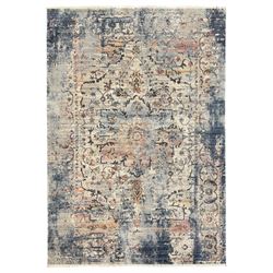 Contemporary Dunelm Soraya Persian design rug, blue and beige ground with faded floral and...