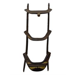 Late 19th to early 20th century hardwood and metal mounted camel saddle 