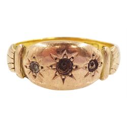 22ct and 9ct gold gypsy design ring, shank hallmarked Birmingham 1896