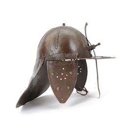 Reproduction 17th century one bar lobster tail helmet 