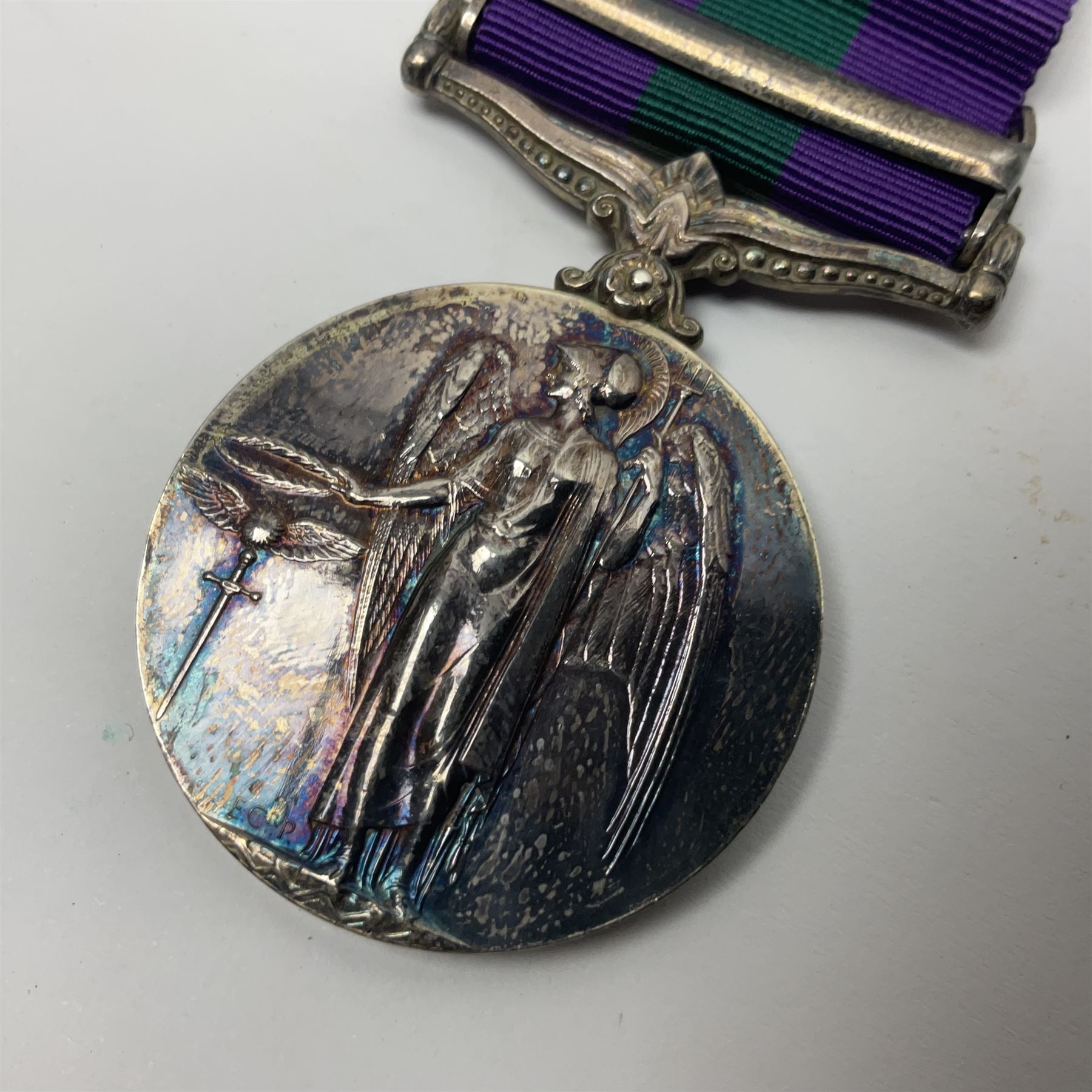 George V General Service Medal with Iraq clasp awarded to 59553 Pte. S. Appleton E. York. R.; with ribbon