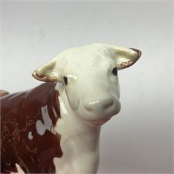 Beswick Hereford family group, comprising bull 1363, cow 1360, and calf 1406B