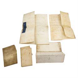 Charles II document in Latin and English regarding an obligaton, a four page Latin documen...