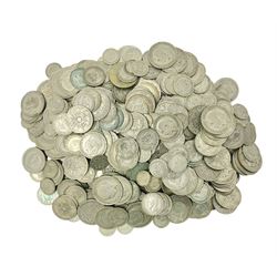Approximately 2719 grams of Great British pre 1947 silver coins