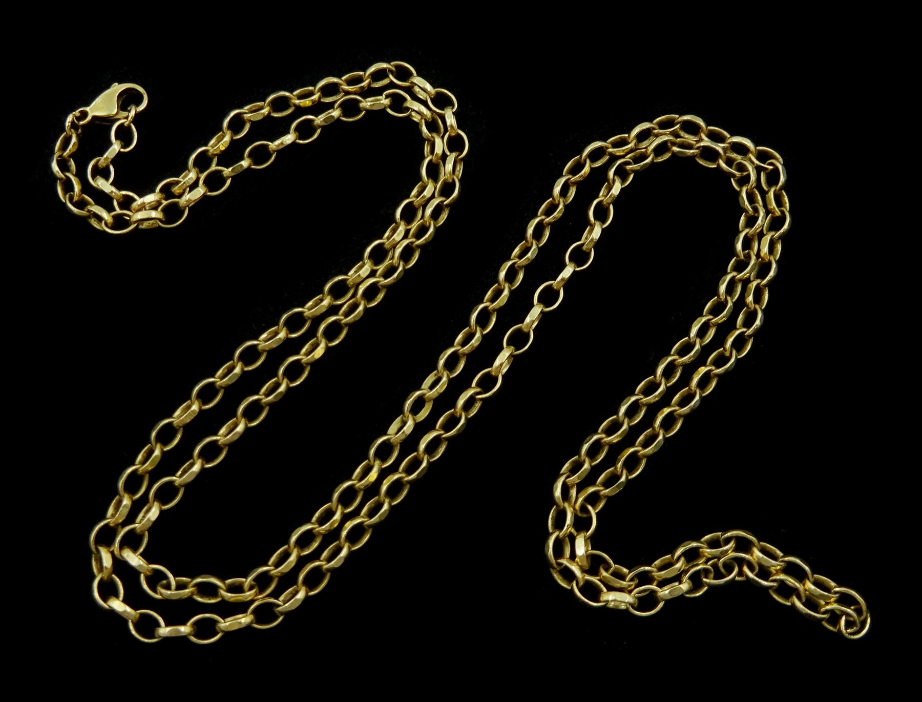 9ct gold cable link chain necklace, hallmarked