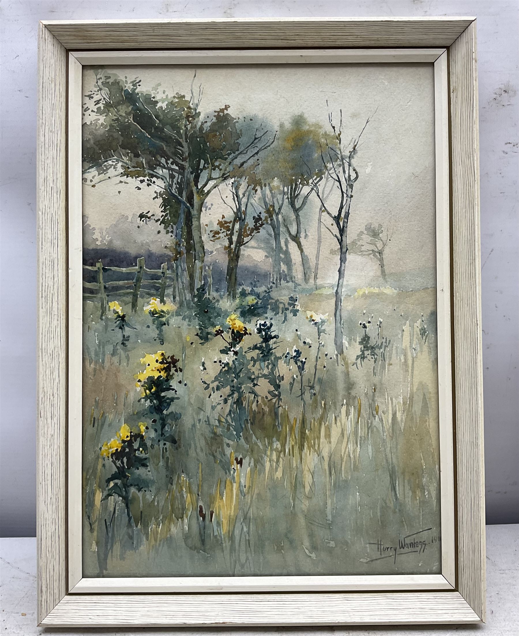 Harry Wanless (British c1872-1934): Misty Landscape with Trees, watercolour signed and dated 1900, 29.5cm x 20.5cm
Provenance: direct from the artist's family, part of a collection never previously seen on the market