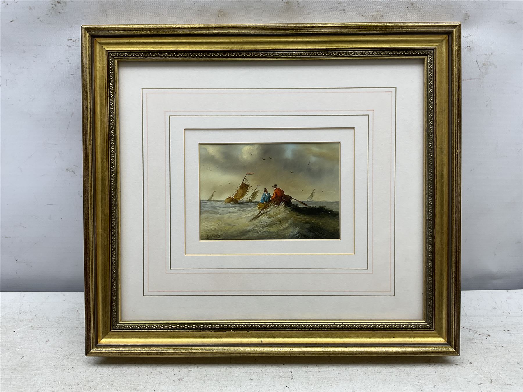 Ronald Cavalla (British 1940-): Sailing Boats Off the Coast, pair of oils on board signed 8.5cm x 12.5cm (2)