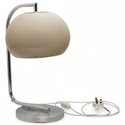 Mid-century Guzzini style table lamp, with light brown shade, H49cm 