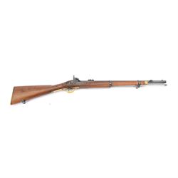 SECTION 1 FIREARMS CERTIFICATE REQUIRED -Parker Hale reproduction 1861 Enfield Musketoon,  the 60cm barrel marked Parker-Hale Ltd, Birmingham England, secured by two bands, the lock plate marked Enfield 1861, with crowned PH, full stock with ramrod under, overall L102cm, serial no. 2410 