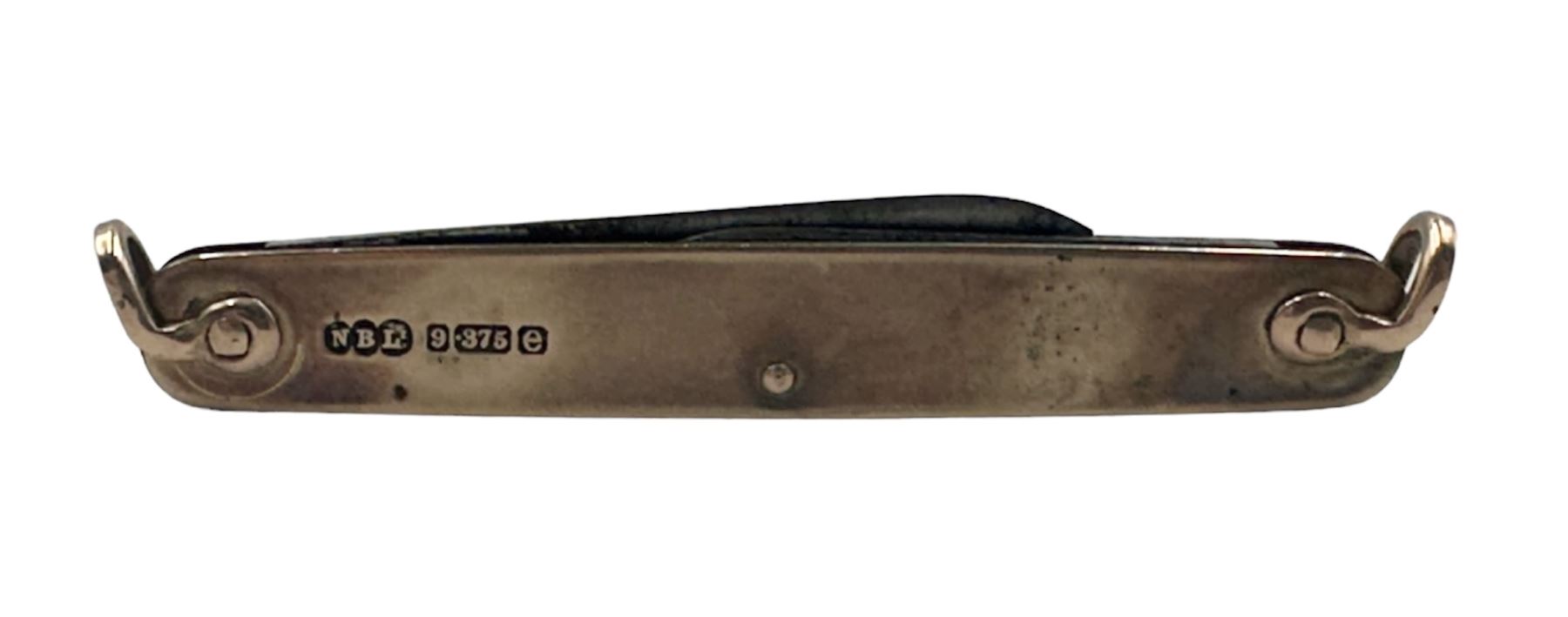 9ct gold mounted penknife, with two blades, Sheffield 1922, 7cm long