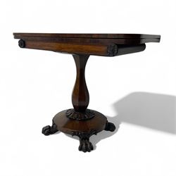 Victorian mahogany tea table, rectangular top with rounded corners, folding and swivelling...