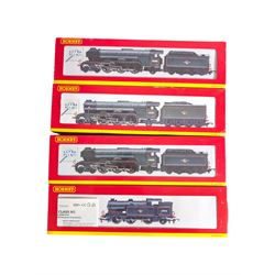 Four Hornby '00' gauge locomotives, comprising R2054 BR Class A3 4-6-2 re-worked as Trico no. 60084, two R2152 BR Class A3 4-6-2 locomotives, one original Manna no. 60085, the other re-worked as Flying Fox no. 60106 and R2178A BR Class N2 0-6-2 locomotive no 69546, all boxed 