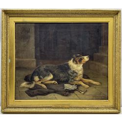 Thomas Seel (British 19th century): Waiting for Master, oil on canvas signed 50cm x 60cm