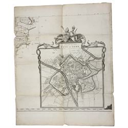 Thomas Jefferys (British 1719-1771): 'A Plan of the City of York', original engraved map w...