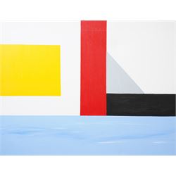 Iain Morris (British Contemporary) after Piet Mondrian (Dutch 1872-1944): Abstracts, triptych acrylics on canvas, signed and dated '15 - '17 verso 102cm x 76cm (3)