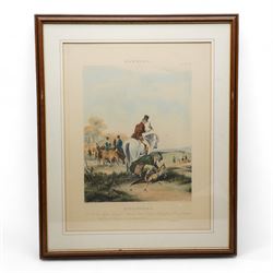 After Francis Calcraft Turner (British 1746-1846): 'Hawking' - 'Departure' 'Rendezvous' 'Fatal Stoop' and 'Disgorging', set four 19th century hand-coloured engravings by R G Reeve, pub. by I W Laird, London 1837-1839, 52cm x 43cm (4)