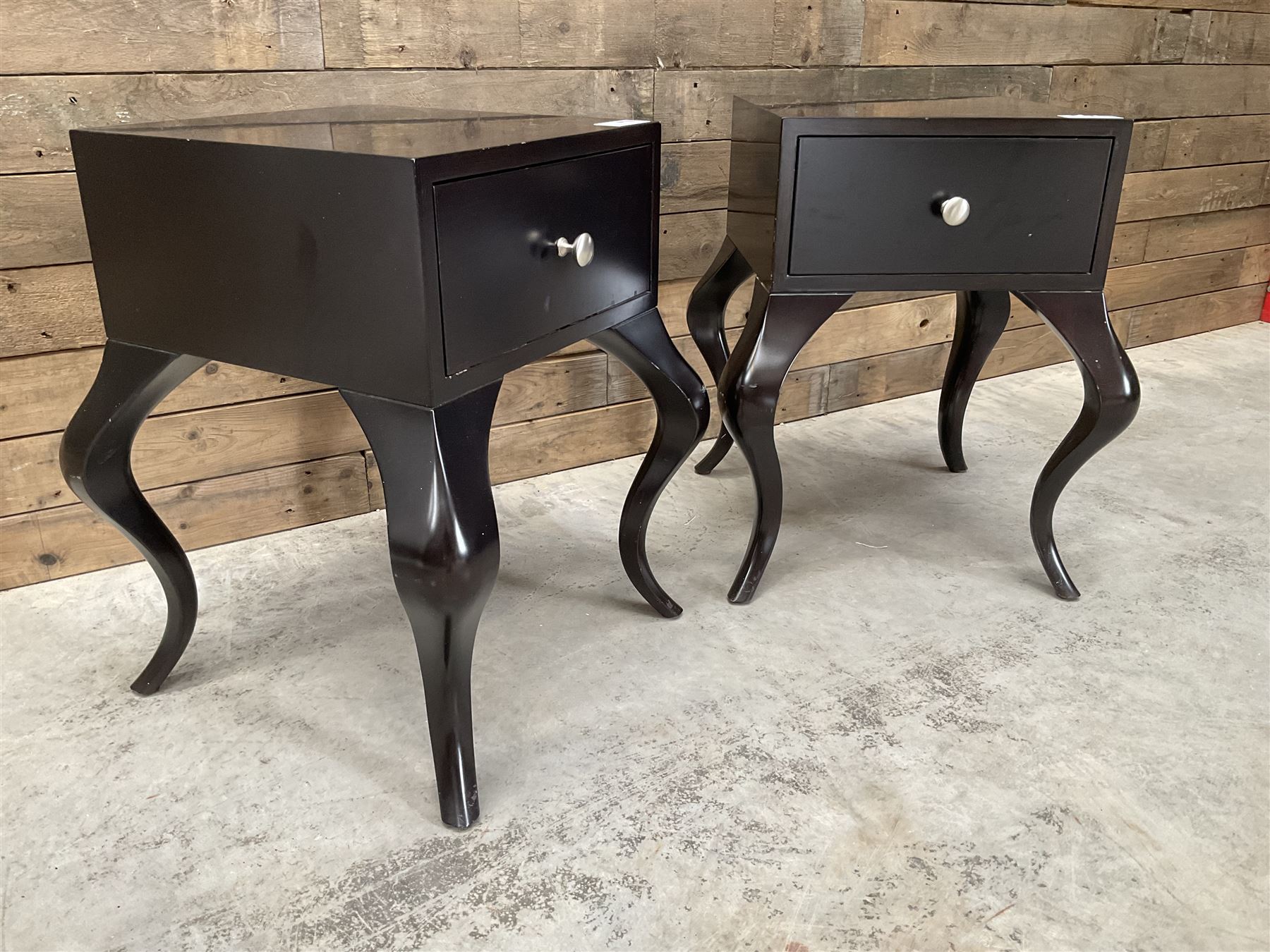 Pair of rosewood finish bedside chests