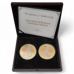 Commemorative coins, medallions, sets and part sets, including 2015 'The New Portrait Coinage Medal' and 'The Fourth Portrait Coinage Medal', various five pound coins, first and second 'The World of Peter Rabbit Gold-Plated Ingot Collection', Tristan Da Cunha 2012 'Super Crown to celebrate the Thames Diamond Pageant', 'The Changing Face of Britain's Coinage Golden Edition' etc