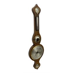 Late 19th Century - onion topped mercury barometer in a rosewood case, with a hygrometer, spirit thermometer, butlers mirror and level bubble, 8