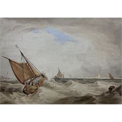 William Alfred Delamotte (British 1775-1863): 'Dutch Fishing Boats on the Scheldt near Antwerp', watercolour signed and dated 1820, titled on gallery label verso 27cm x 38cm 
Provenance: with Abbott & Holder, Museum Street, London, label verso