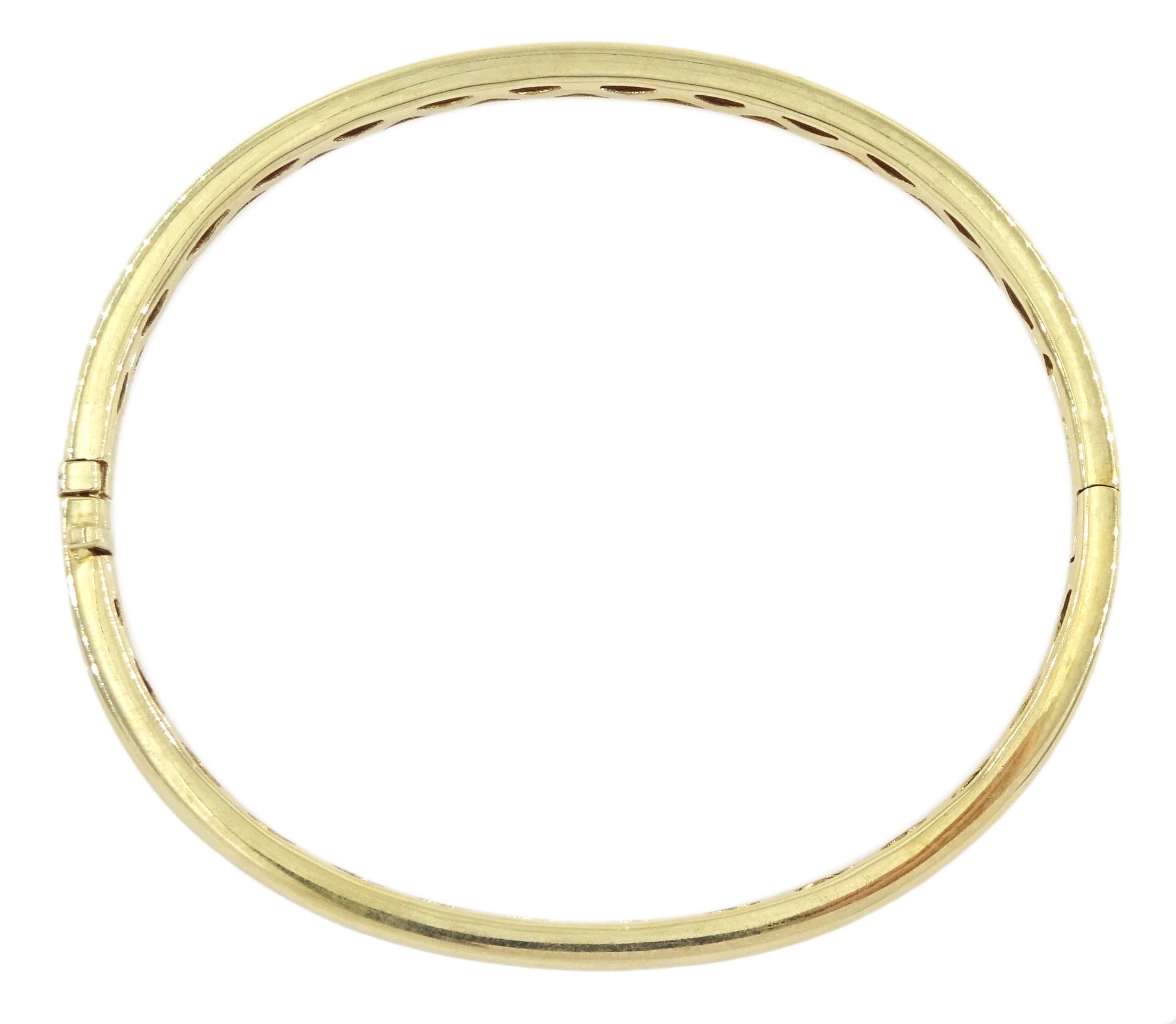 9ct gold hinged bangle, hallmarked