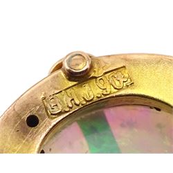 Art Nouveau 9ct gold opal brooch by Barnet Henry Joseph, stamped B.H.J.9ct