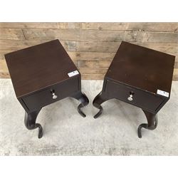 Pair of rosewood finish bedside chests