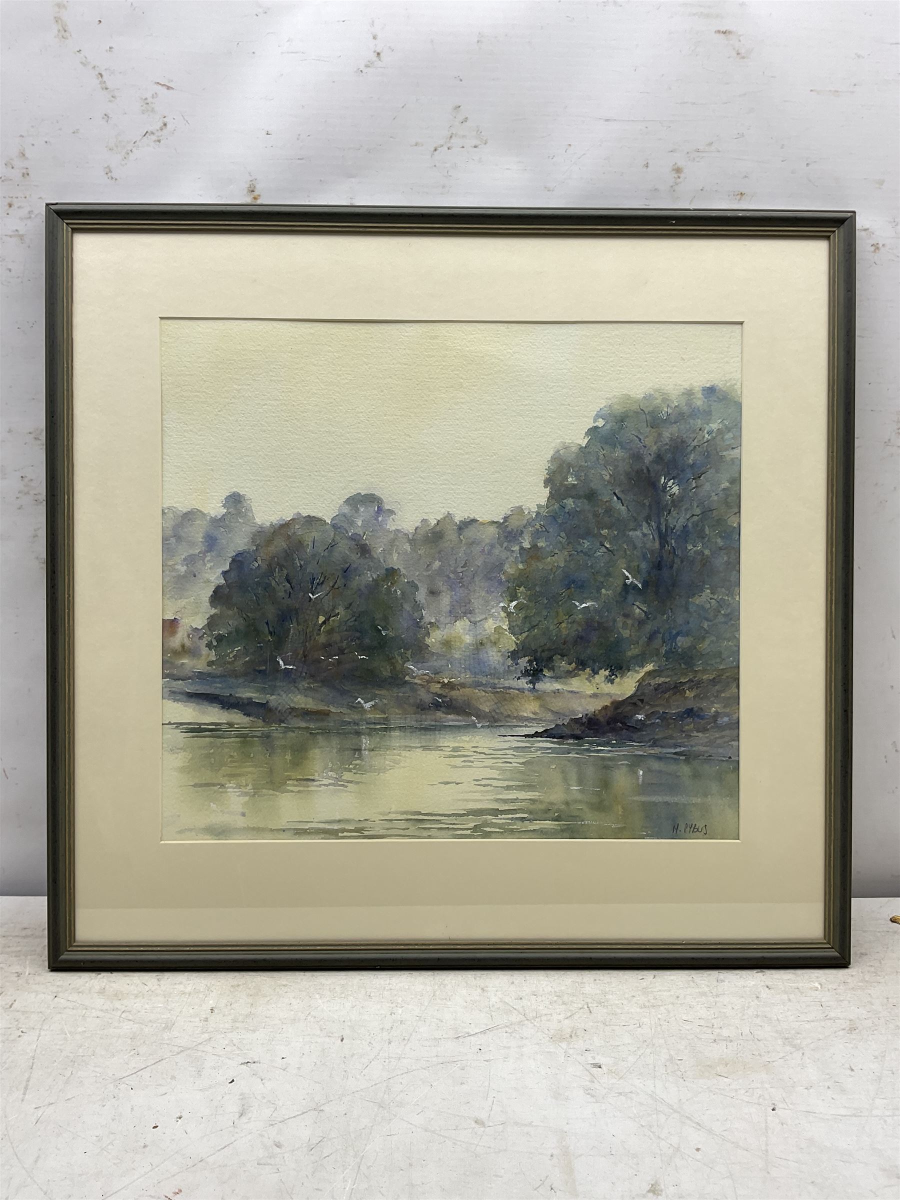 Christine M Pybus (British 1954-): River Landscape, watercolour signed 43cm x 49cm