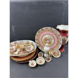 Twenty five pieces of Limoges ceramics, including vases, plates, trinket dishes, miniature plates etc