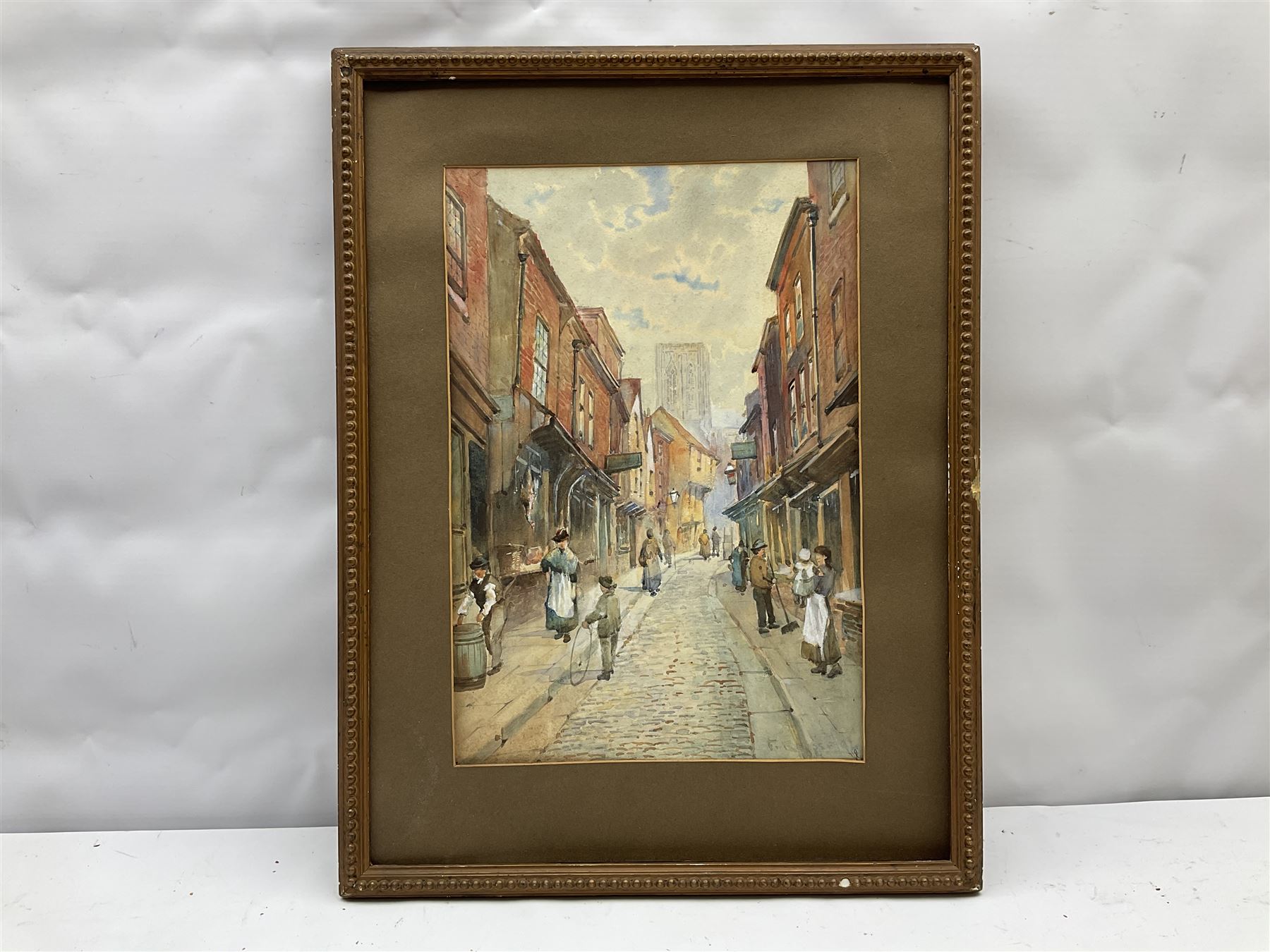 Frank Rousse (British fl.1897-1917): Low Petergate York, watercolour signed and dated '94, 35cm x 24cm