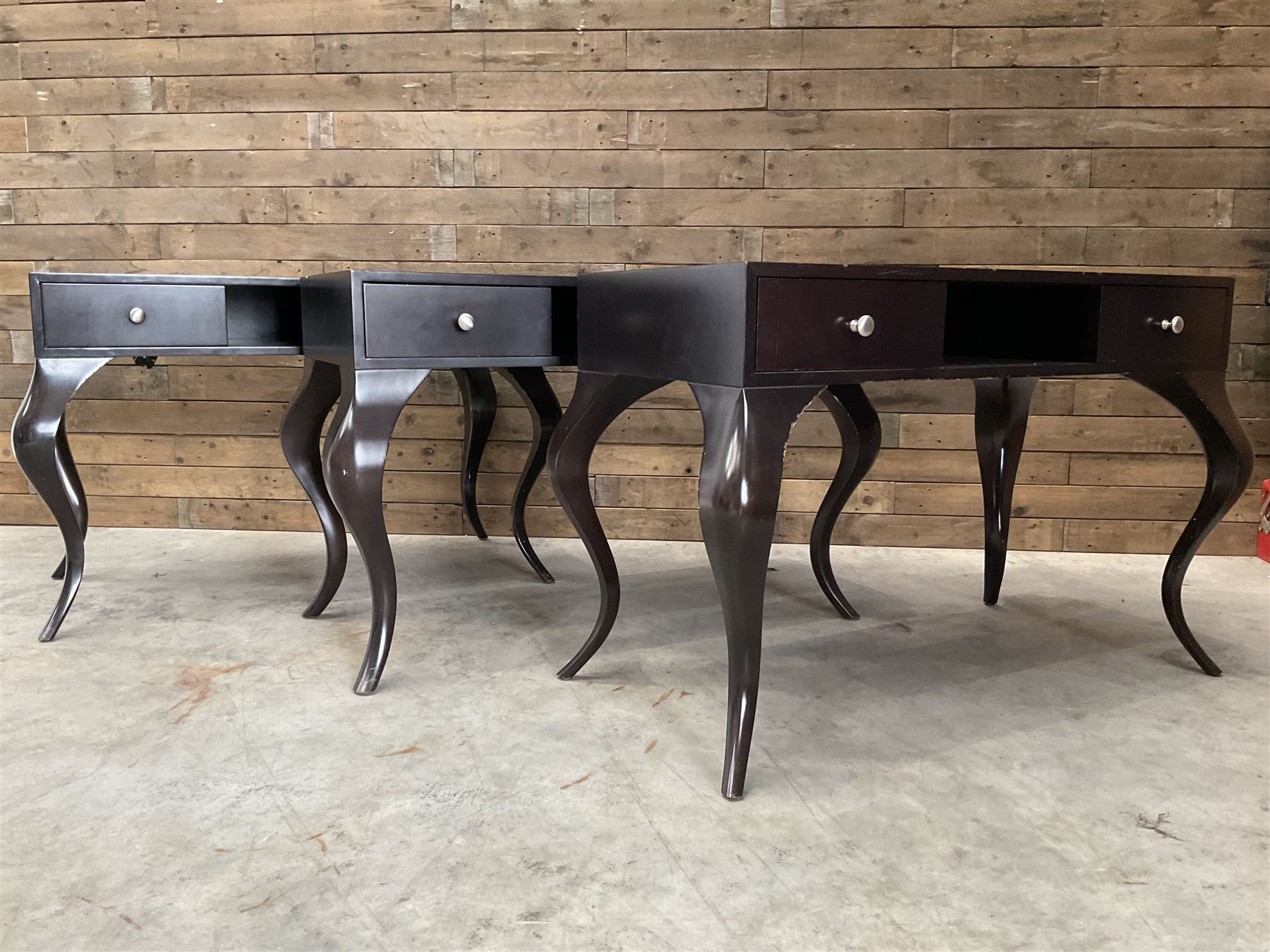 4 x rosewood console dressing tables, with two soft-close drawers