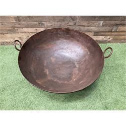 Very large Indian wrought iron Kadhai fire pit on wrought iron stand  - THIS LOT IS TO BE COLLECTED BY APPOINTMENT FROM DUGGLEBY STORAGE, GREAT HILL, EASTFIELD, SCARBOROUGH, YO11 3TX