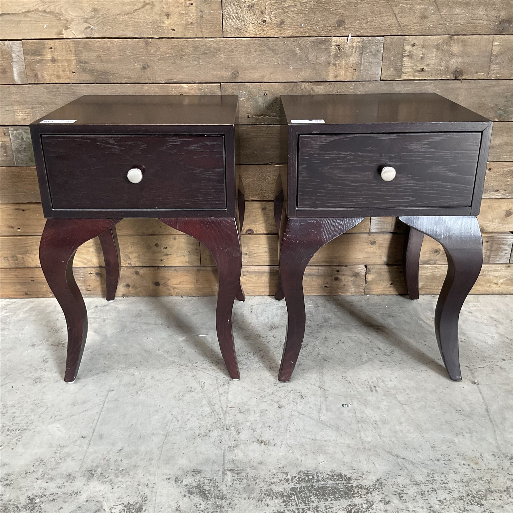 Pair of rosewood finish bedside chests