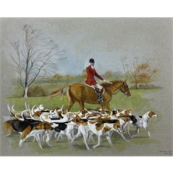 Chris Mills (British 20th century): 'Bramham Moor' Hunt, watercolour signed titled and dat...