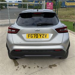 FG70 YZV - Nissan Juke - 2020, 1.0L, Acenta 5dr, silver, two keys, 4350 miles, automatic, petrol, v5 present, excellent condition, on instruction from a recent estate clearance THIS LOT IS TO BE COLLECTED BY APPOINTMENT FROM DUGGLEBY STORAGE, GREAT HILL, EASTFIELD, SCARBOROUGH, YO11 3TX