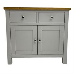 Roseland Farrow - oak and grey finish sideboard, fitted with two drawers and two cupboards