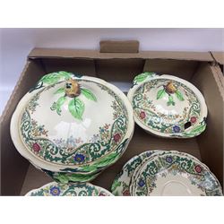 Royal Cauldon Evesham pattern dinner wares, including dinner plates, tureens, egg cups, bowls, sides plates and saucers