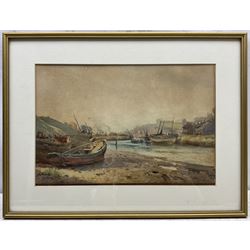 Albert George Stevens (Staithes Group 1863-1925): River Esk looking Downstream to Whitby, watercolour signed and dated 17.10.23, 34cm x 23cm